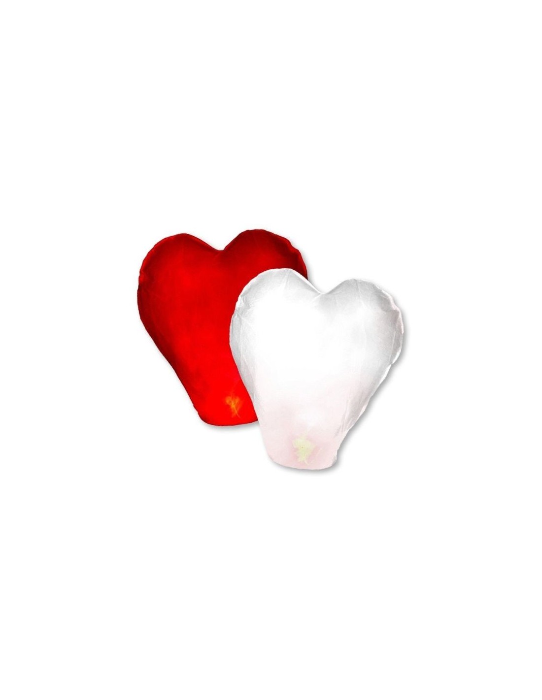 LANTERNA VOLANTE FORMA CUORE DIAM.85CM. COL.RE ROSSO/BIANCO su TreG...