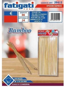 CONF 100 SPIEDINI 39415 BAMBOO 25CM su TreG Ingrosso