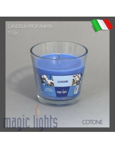 CANDELA IN BICCHIERE VETRO 140GR COTONE su TreG Ingrosso