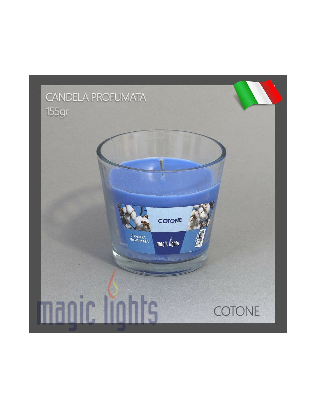 CANDELA IN BICCHIERE VETRO 140GR COTONE su TreG Ingrosso