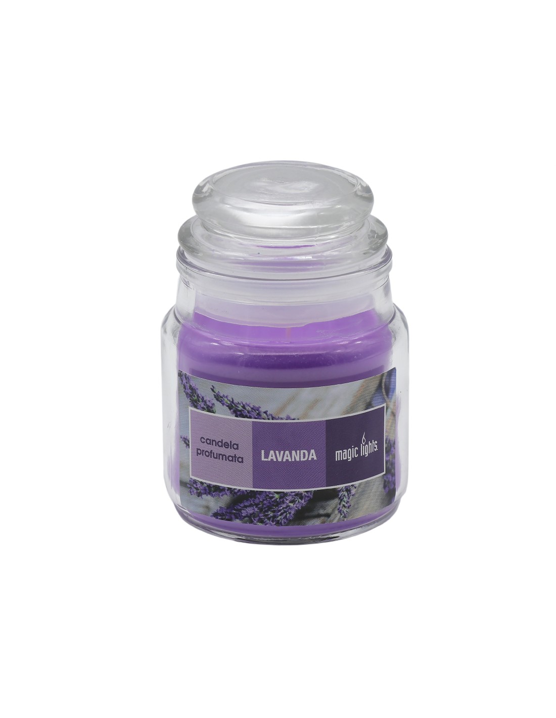 CANDELA PICCOLA 95GR 9X5,5CM LAVANDA su TreG Ingrosso
