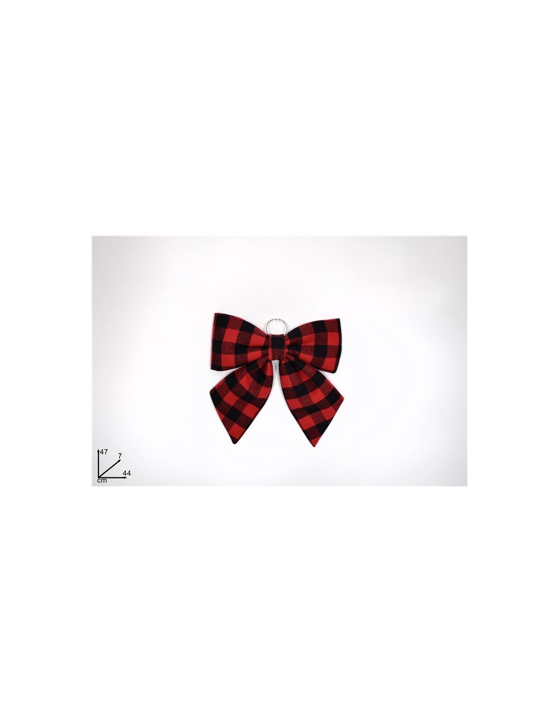 FIOCCO 44CM QUADRI NERO/ROSSO su TreG Ingrosso