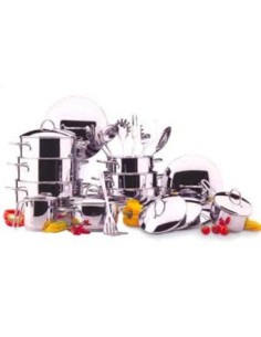 SFIZIOSA BATTERIA 24 PEZZI IN ACCIAIO INOX su TreG Ingrosso