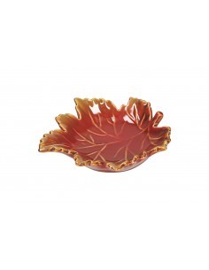 RELIEF ZENA PIATTO FOGLIA ROSSA 16X15 su TreG Ingrosso