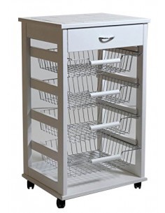 CARRELLO VESUVIO PORTAFRUTTA BIANCO 49X39X83 CM MASLEGNO su TreG In...