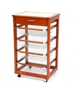 CARRELLO VESUVIO PORTAFRUTTA NATURALE CON CASSETTO su TreG Ingrosso