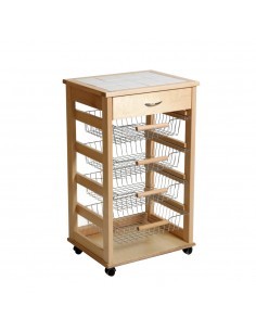 CARRELLO VESUVIO PORTAFRUTTA NATURALE CON CASSETTO su TreG Ingrosso
