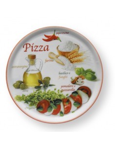 PIATTO PIZZA PIZZAFOODS NAPOLI 33CM BORDO ROSSO su TreG Ingrosso