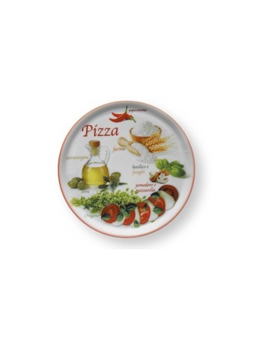 PIATTO PIZZA PIZZAFOODS NAPOLI 33CM BORDO ROSSO