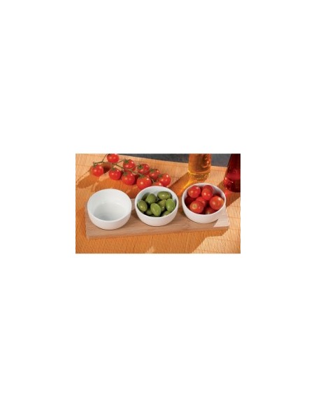 SET 3 CIOTOLE 53837 CON VASSOIO BAMBOO su TreG Ingrosso