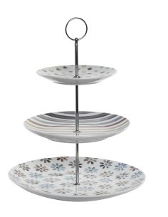 ALZATA 3PIANI PC200251 PORCELLANA/METALLO 27X27X34CM su TreG Ingrosso