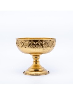 VASO RETRO' CON DECORO ORO 23X23X20CM