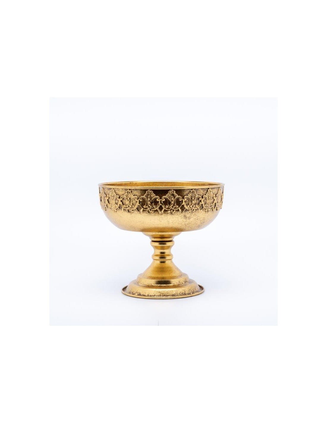 VASO RETRO' CON DECORO ORO 23X23X20CM