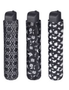 OMBRELLO MINI DONNA 54 CM BIANCO NERO