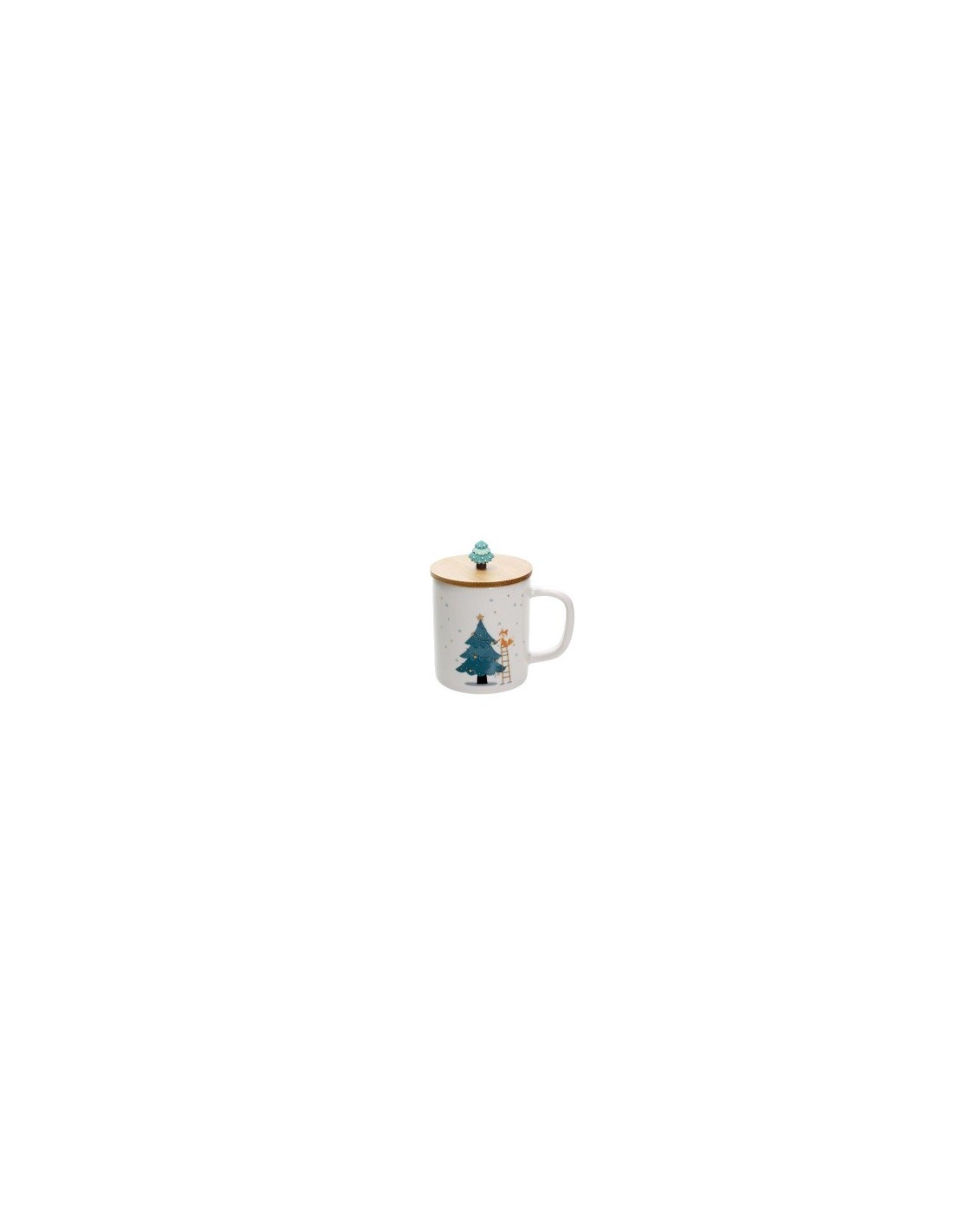 NATALE CHERRY XMAS MUG 400CC CON COPERCHIO BAMBOO