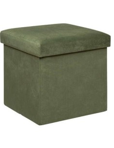 POUF 197332D VELLUTO VERDE KAKI 38X38X38CM