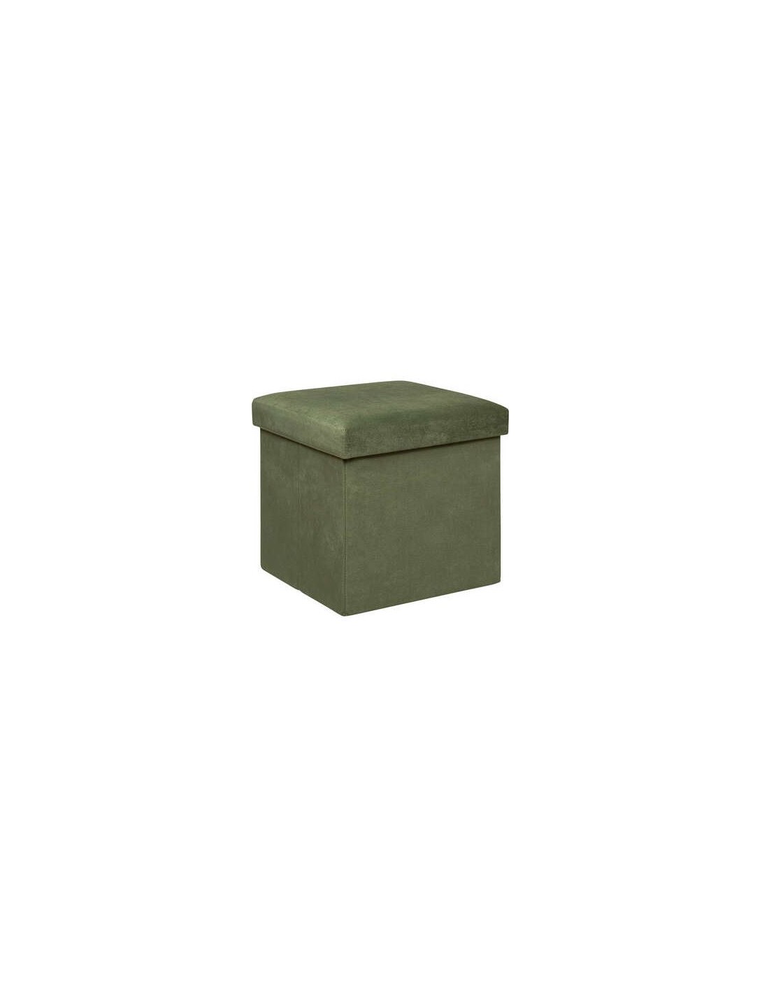 POUF 197332D VELLUTO VERDE KAKI 38X38X38CM