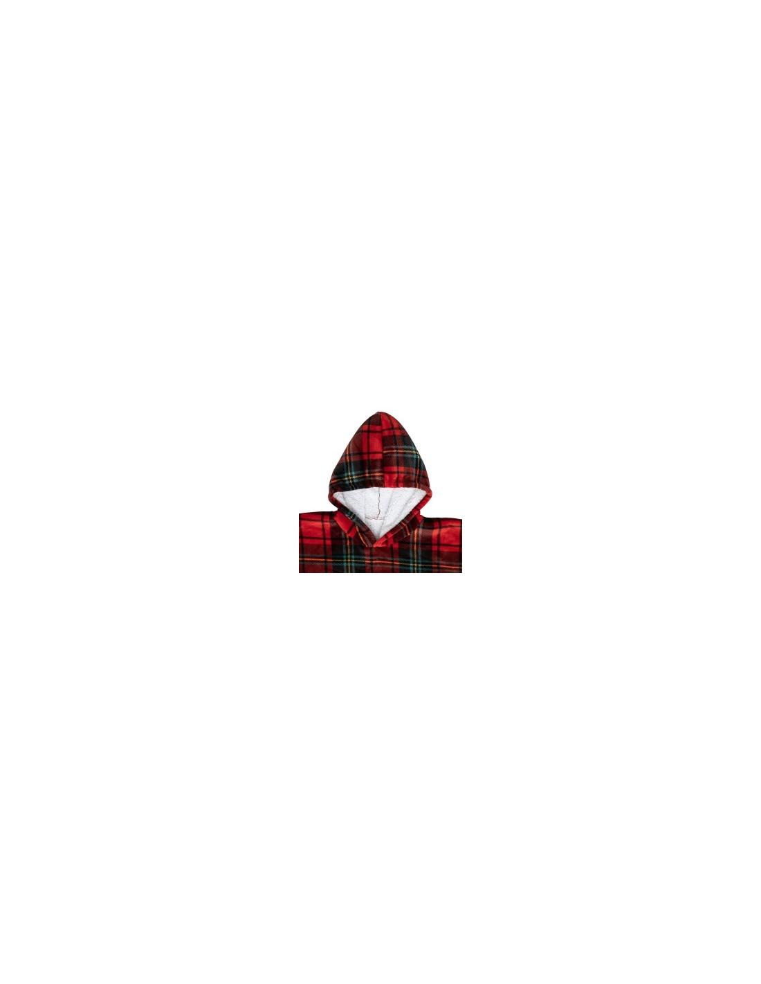 PLAID 181122C FELPA CON CAPPUCCIO TARTAN ROSSO