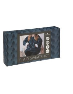 PLAID 181122F FELPA CON CAPPUCCIO BLU