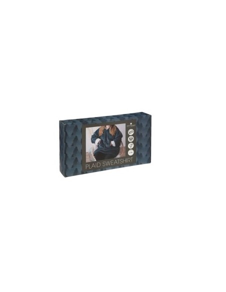 PLAID 181122F FELPA CON CAPPUCCIO BLU