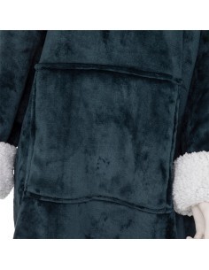 PLAID 181122F FELPA CON CAPPUCCIO BLU