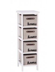 MOBILETTO 101869 4 CASSETTI 26X32X80CM LEGNO/TESSUTO
