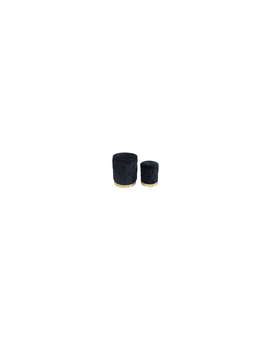 POUF 100358 2 MIS JEREMY VELLUTO NERO BASE METALLO