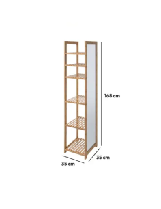 SCAFFALE BAMBOO C/SPECCHIO 35X35X168CM su TreG Ingrosso