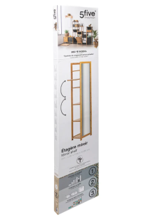 SCAFFALE BAMBOO C/SPECCHIO 35X35X168CM su TreG Ingrosso