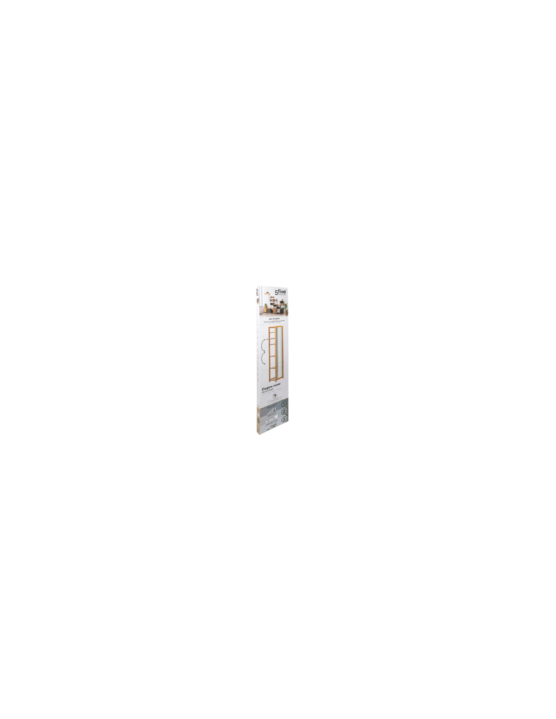 SCAFFALE BAMBOO C/SPECCHIO 35X35X168CM su TreG Ingrosso
