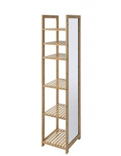 SCAFFALE BAMBOO C/SPECCHIO 35X35X168CM su TreG Ingrosso