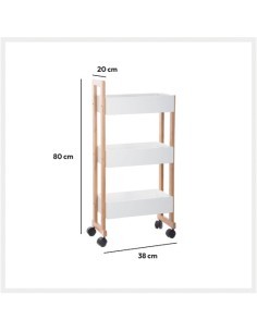 CARRELLO BAMBOO 3 RIPIANI 38X20X80CM su TreG Ingrosso