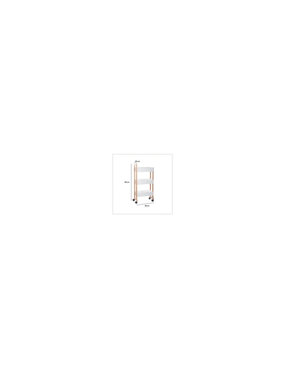 CARRELLO BAMBOO 3 RIPIANI 38X20X80CM su TreG Ingrosso