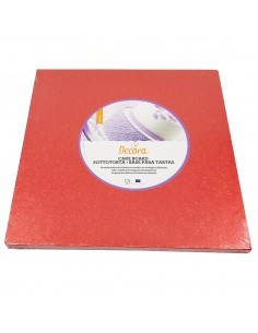 SOTTOTORTA QUADRATO 20cm ROSSO 0931852 DECORA su TreG Ingrosso