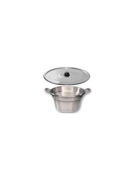 CALDAIA IN ALLUMINIO 2 MANICI 80 CM CON COPERCHIO PENTALUX su TreG ...