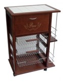 CARRELLO VESUVIO CON PORTAPANE E PORTABOTTIGLIE NOCE su TreG Ingrosso