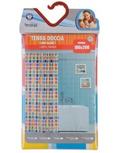TENDA DOCCIA 180 X 200 CM IN VINILE ASSORTITO FERIDRAS su TreG Ingr...