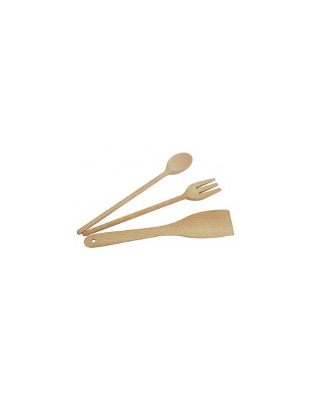 TRIS UTENSILI CUCINA IN LEGNO 40 CM 35172 su TreG Ingrosso