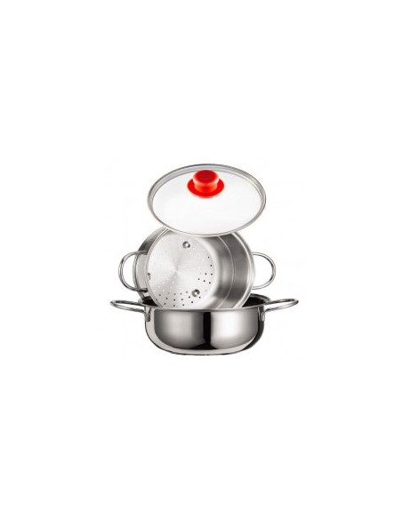 EATITALY VAPORIERA D.26CM CON COPERCHIO INOXRIV su TreG Ingrosso