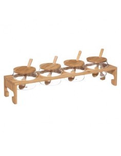 SET 5 PEZZI 179622 VASETTI C/MENSOLA BAMBOO su TreG Ingrosso