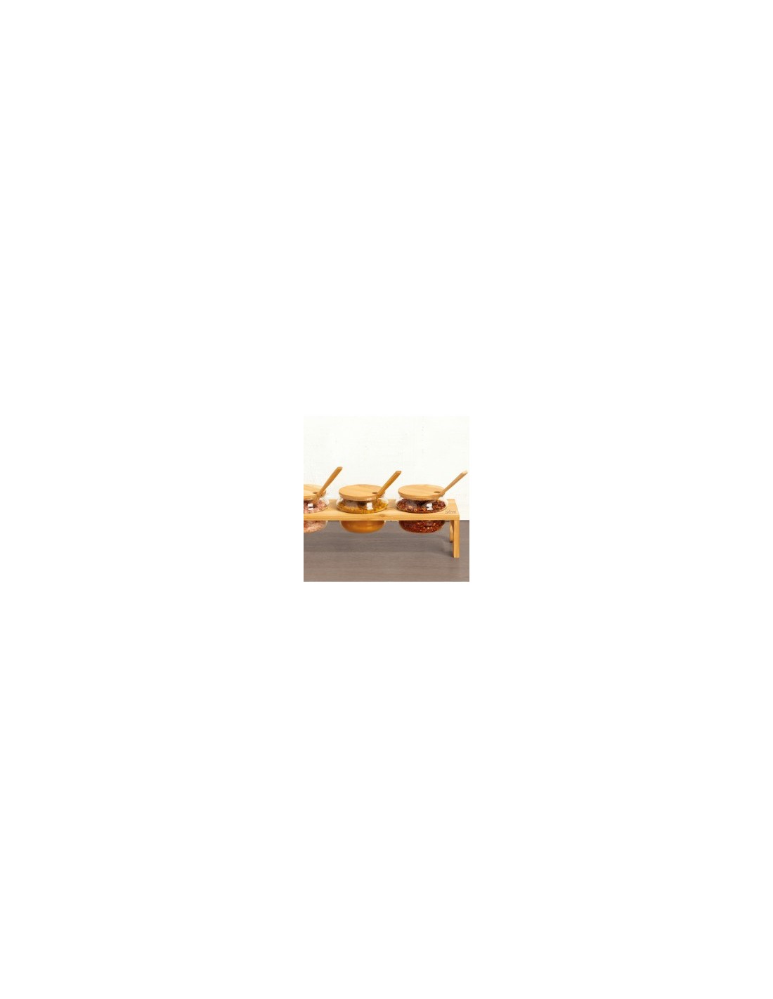 SET 5 PEZZI 179622 VASETTI C/MENSOLA BAMBOO su TreG Ingrosso