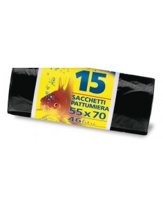 CONF 15 SACCHETTI 55X70 46LT NERO su TreG Ingrosso