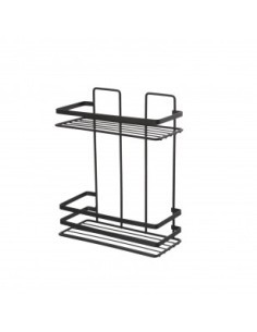 MENSOLA RETTANGOLARE 2P 24X11X30CM ACCIAIO NERO COVER BLACK su TreG...