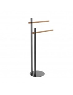 PIANTANA PORTASCIUGAMANI NERO CON BRACCI BAMBOO su TreG Ingrosso