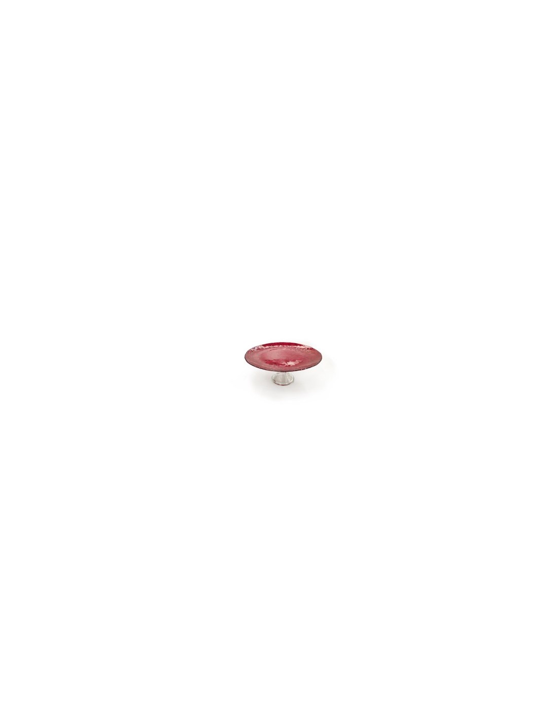 ALZATA VETRO ROMANTIC CON BASE 28X12CM ROSSO su TreG Ingrosso