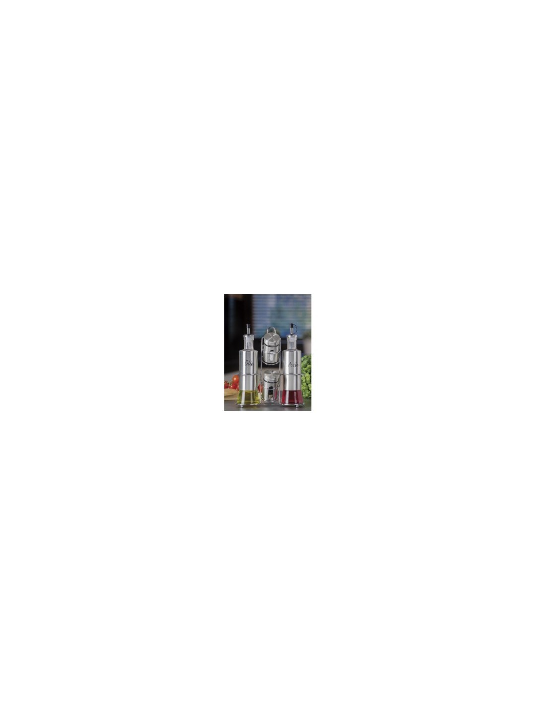 MENAGE 66415 VETRO/ACCIAIO 21X7,5X24CM OLIO/ACETO/SALE/PEPE su TreG...