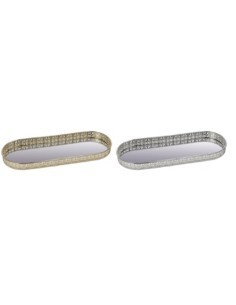 VASSOIO 83601 OVALE METALLO/VETRO 33X12CM COLORI ASSORTITI su TreG ...
