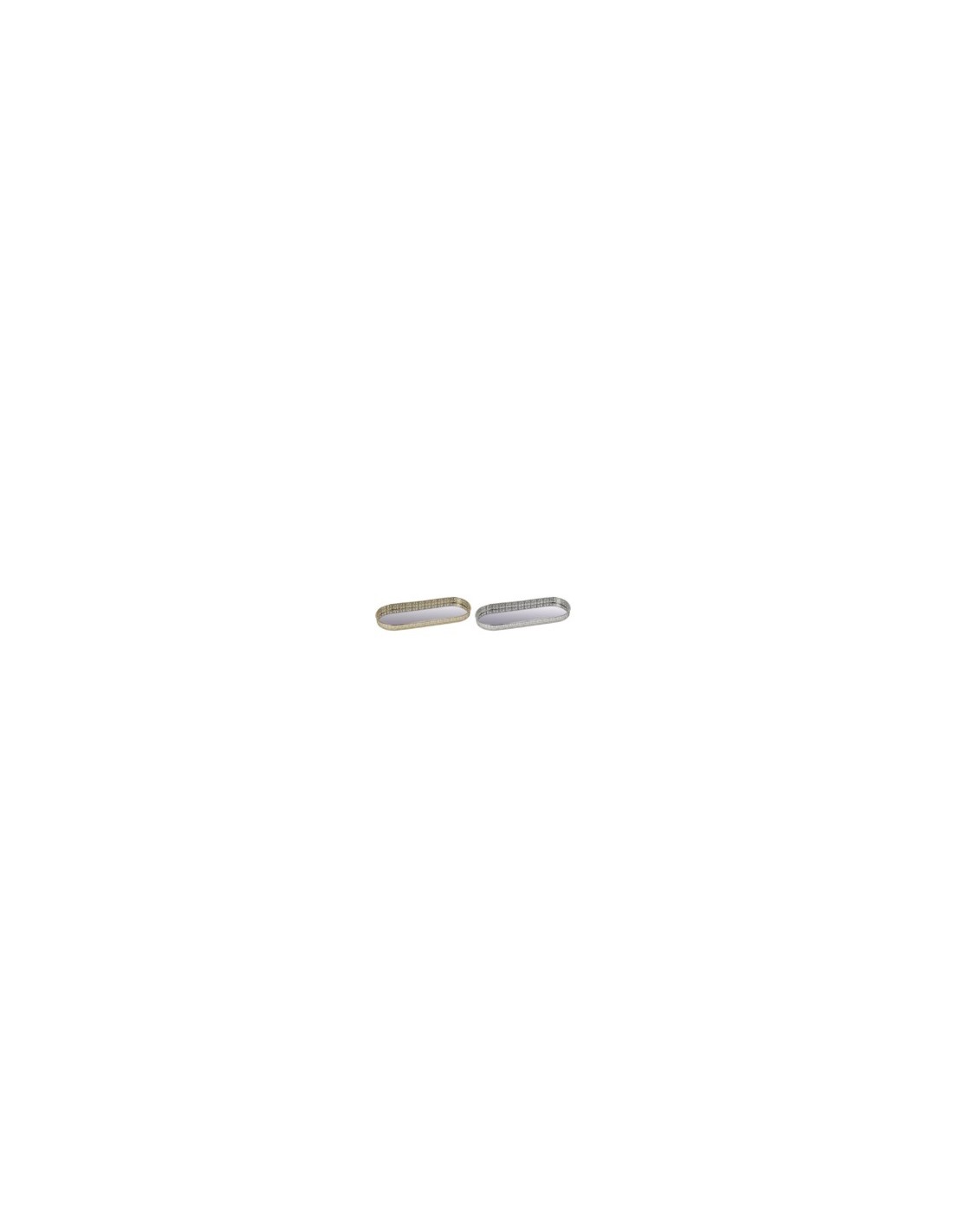 VASSOIO 83601 OVALE METALLO/VETRO 33X12CM COLORI ASSORTITI su TreG ...