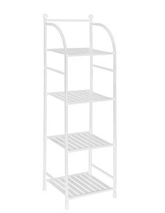 SCAFFALE METALLO BIANCO 4 RIPIANI 33X27X116CM su TreG Ingrosso