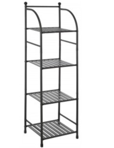 SCAFFALE METALLO NERO 4 RIPIANI 33X27X116CM su TreG Ingrosso